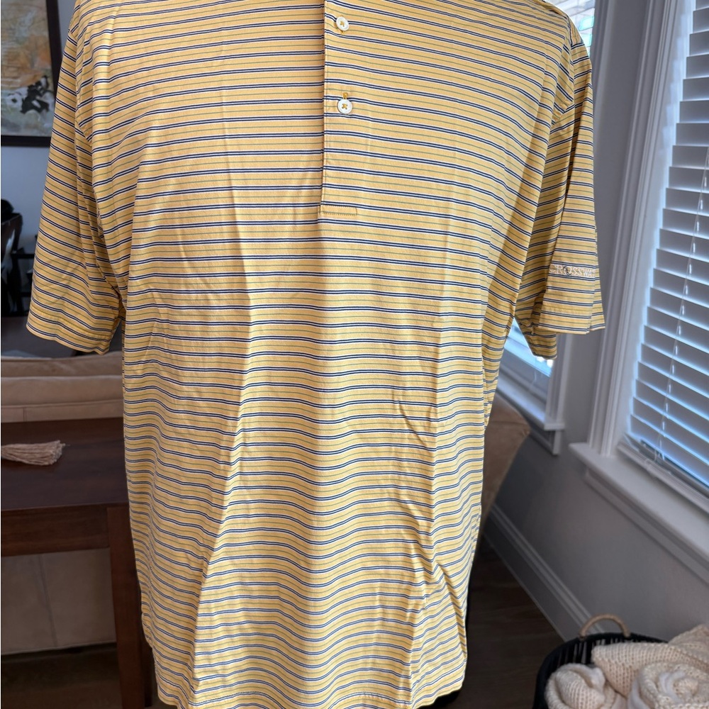 Fairway & Greene Yellow and Navy Striped Polo